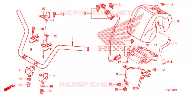 GUIDON Honda ATV 420 FOURTRAX 2010  TRX420FPAA