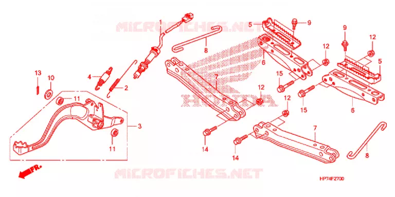 REPOSE PIED - PEDALE Honda ATV 420 FOURTRAX 2010  TRX420FPAA