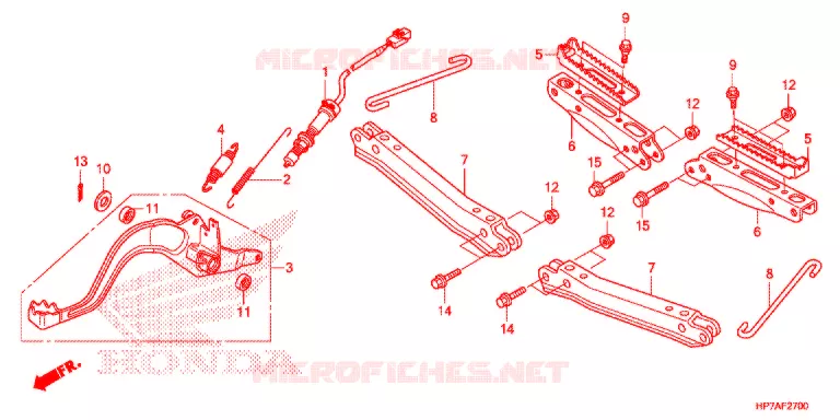 REPOSE PIED - PEDALE Honda ATV 420 FOURTRAX 2012  TRX420FPAC
