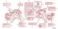 ETIQUETTE DE PRECAUTIONS pour Honda FOURTRAX 420 RANCHER 4X4 AT PS 2012
