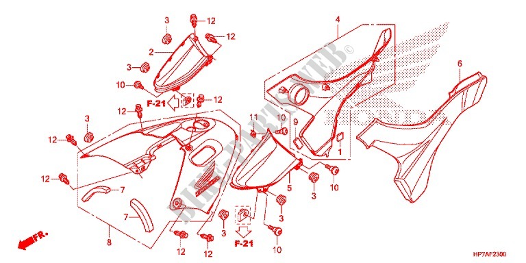 COUVERCLE LATERAL   CAPOT DE RESERVOIR pour Honda FOURTRAX 420 RANCHER 4X4 AT PS 2012