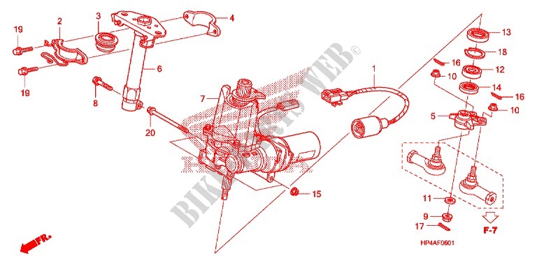 ARBRE DE DIRECTION (EPS) pour Honda FOURTRAX 420 RANCHER 4X4 PS CAMO 2010