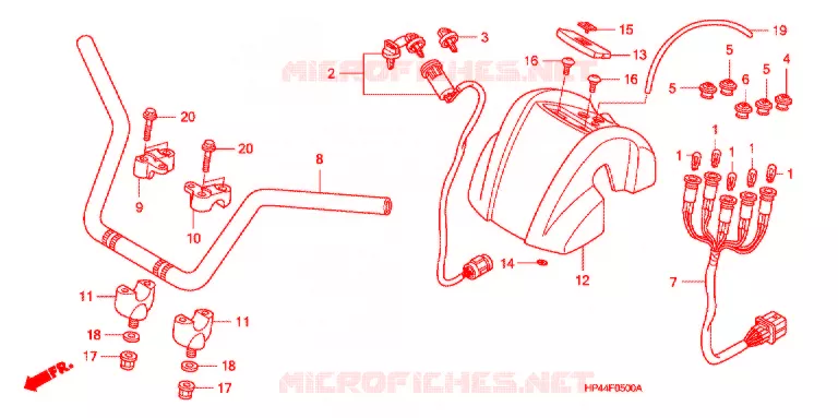 GUIDON (1) Honda ATV 420 FOURTRAX 2007  TRX420TM7