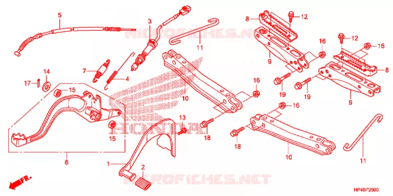 PEDALE - REPOSE PIED Honda ATV 420 FOURTRAX 2011  TRX420TMB