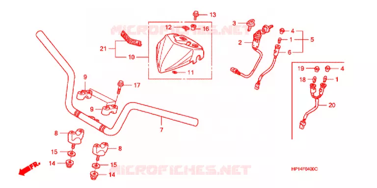 GUIDON Honda ATV 450 FOURTRAX 2007  TRX450ER7