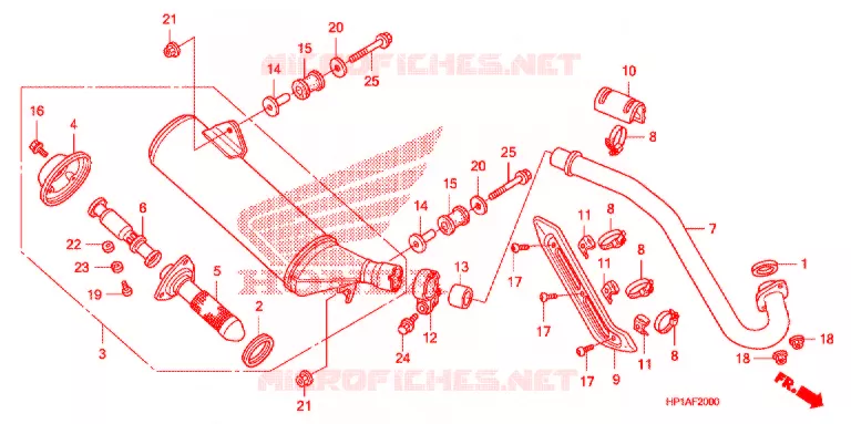 SILENCIEUX D'ECHAPPEMENT Honda ATV 450 FOURTRAX 2012  TRX450ERC