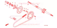 ARBRE DE ROUE ARRIERE   CHAINE SECONDAIRE pour Honda TRX 450 R SPORTRAX Electric Start WHITE 2013