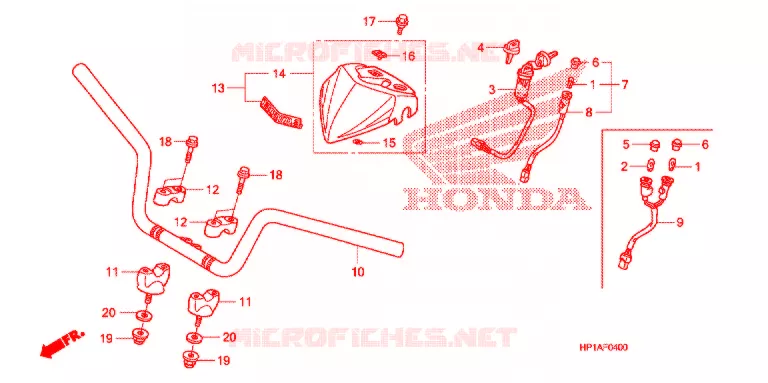 GUIDON Honda ATV 450 FOURTRAX 2014  TRX450ERE