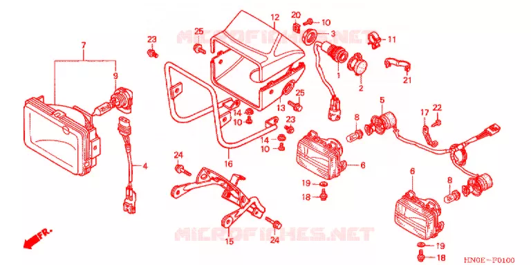 PHARE Honda ATV 450 FOURTRAX 2004  TRX450FE4