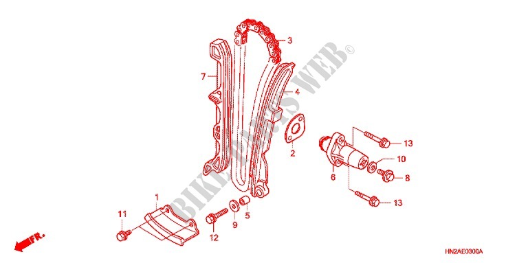 CHAINE DE DISTIRBUTION pour Honda FOURTRAX 500 RUBICON Hydrostatic CAMO 2008