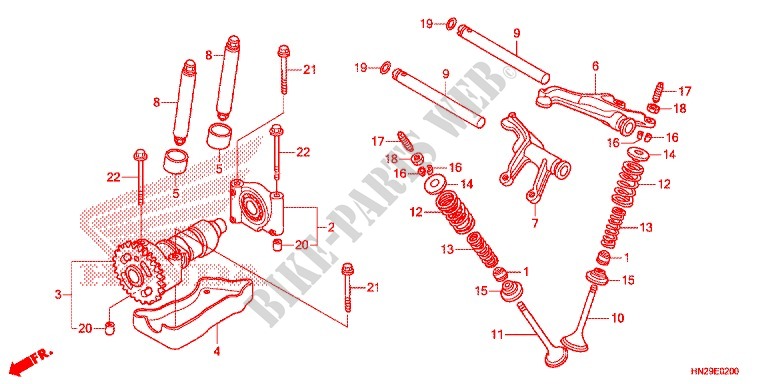 ARBRE A CAMES   SOUPAPE pour Honda FOURTRAX 500 FOREMAN RUBICON Hydrostatic CAMO 2012