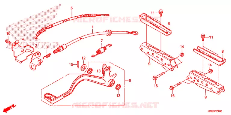 PEDALE - REPOSE PIED Honda ATV 500 FOURTRAX 2013  TRX500FAD