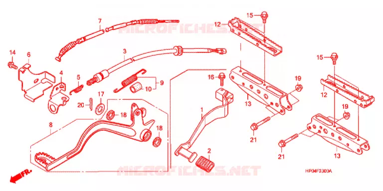 REPOSE PIED - PEDALE Honda ATV 500 FOURTRAX 2006  TRX500FE6