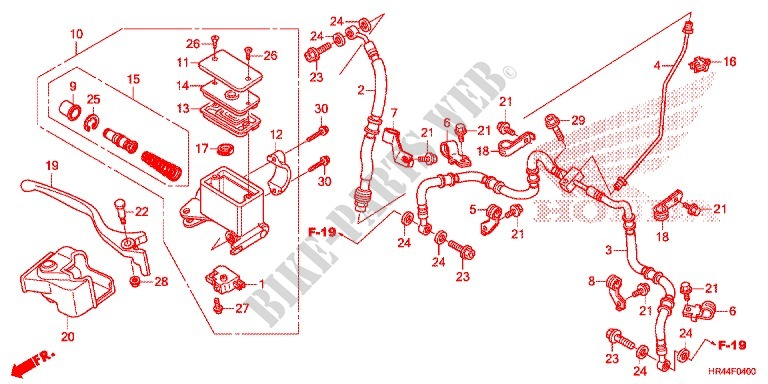 MAITRE CYLINDRE DE FREIN AVANT pour Honda FOURTRAX 500 FOREMAN 4X4 Power Steering, CAMO 2014