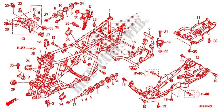 CADRE pour Honda FOURTRAX 500 RUBICON 2015