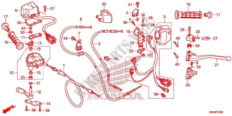 COMMODO   LEVIER   CABLE pour Honda FOURTRAX 500 RUBICON 2015