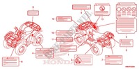 ETIQUETTE DE PRECAUTIONS pour Honda FOURTRAX 500 FOREMAN RUBICON EPS CAMO 2015