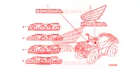 AUTOCOLLANTS pour Honda FOURTRAX 500 FOREMAN 4X4 RED 2009
