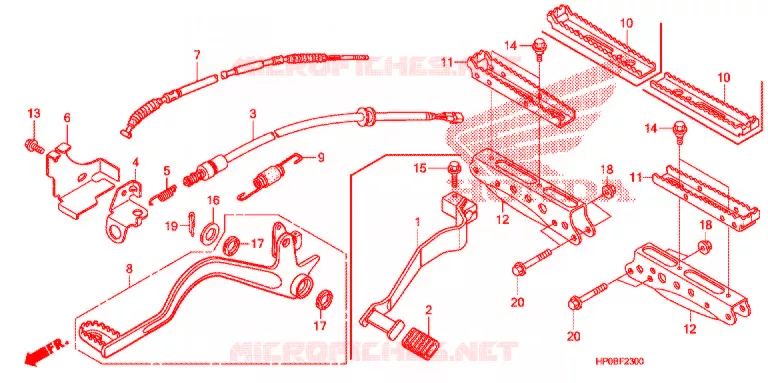 REPOSE PIED - PEDALE Honda ATV 500 FOURTRAX 2011  TRX500FPEB