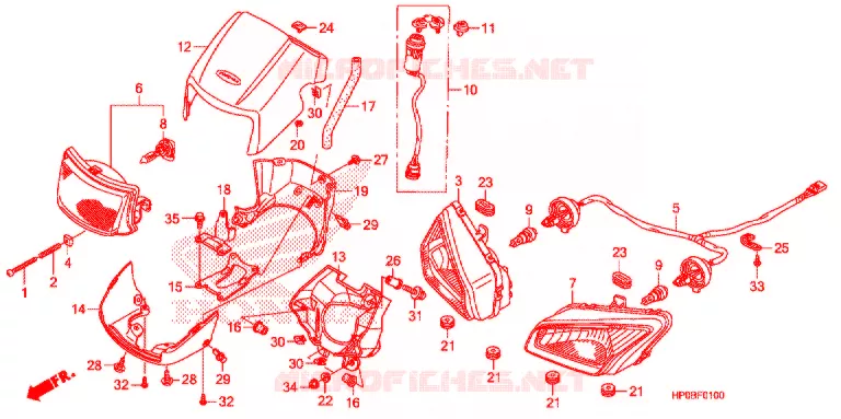 PHARE Honda ATV 500 FOURTRAX 2011  TRX500FPMB