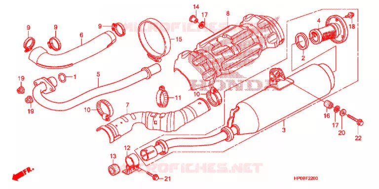 SILENCIEUX D'ECHAPPEMENT Honda ATV 500 FOURTRAX 2011  TRX500FPMB