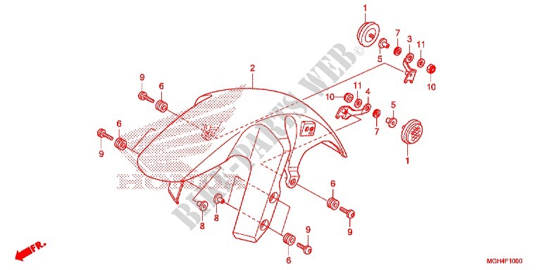 GARDE BOUE AVANT pour Honda CROSSTOURER 1200 ABS 2016