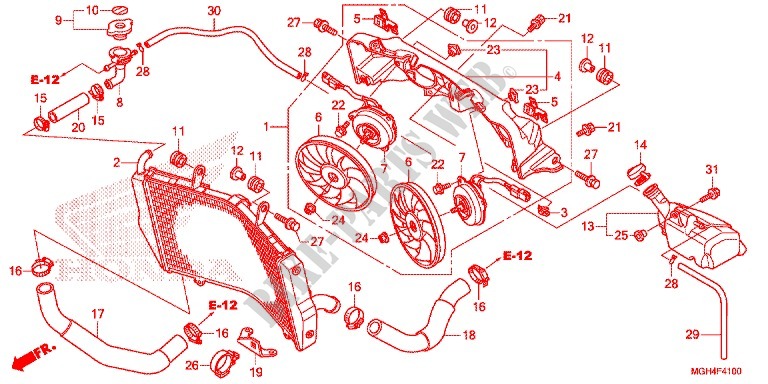 RADIATEUR pour Honda CROSSTOURER 1200 DCT 2016