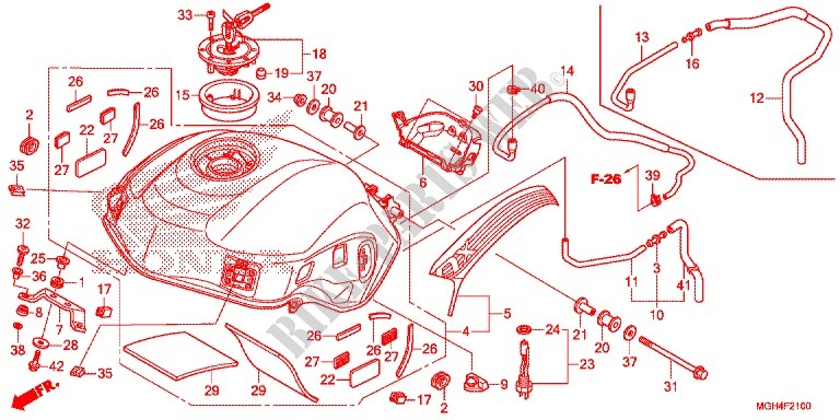 RESERVOIR A CARBURANT pour Honda CROSSTOURER 1200 DCT 2016