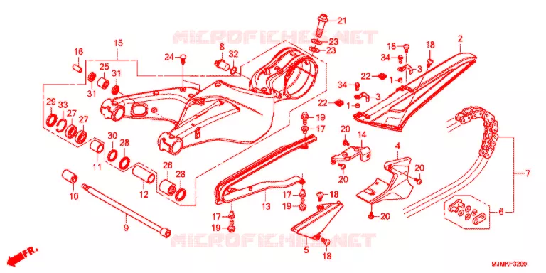 BRAS OSCILLANT Honda MOTO 800 CROSSRUNNER 2016  VFR800XF_J
