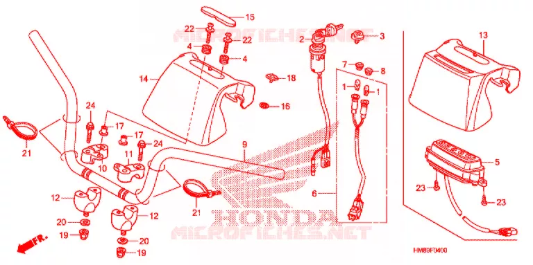 GUIDON Honda ATV 250 FOURTRAX 2010  TRX250TEA