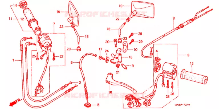 COMMODOS - POIGNEES Honda MOTO 1100 SHADOW 1998  VT1100C2W