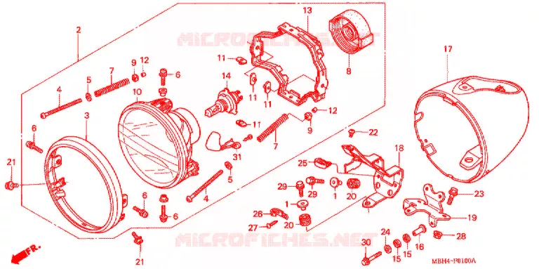 PHARE Honda MOTO 1100 SHADOW 2000  VT1100C3Y