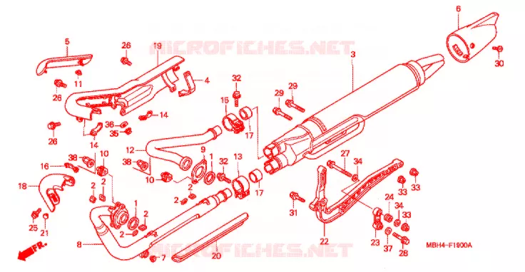 SILENCIEUX D'ECHAPPEMENT Honda MOTO 1100 SHADOW 2000  VT1100C3Y