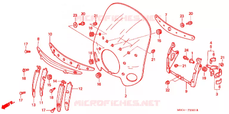 PARE-BRISE Honda MOTO 1100 SHADOW 2000  VT1100TY