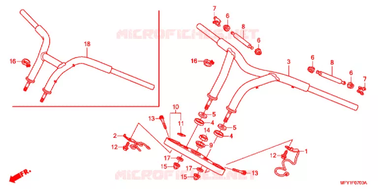 GUIDON - TE DE FOURCHE Honda MOTO 1300 VT 2012  VT1300CRAB