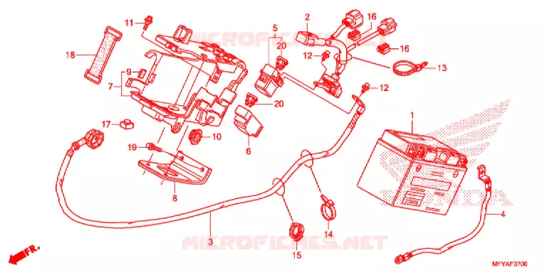 BATTERIE Honda MOTO 1300 VT 2012  VT1300CRAC
