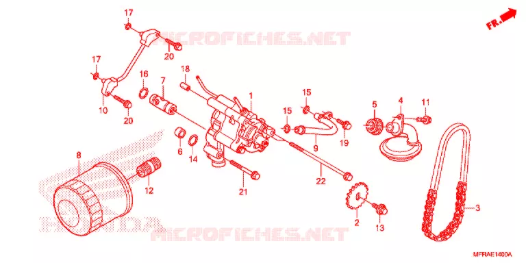 FILTRE A HUILE - POMPE A HUILE Honda MOTO 1300 VT 2013  VT1300CRAD
