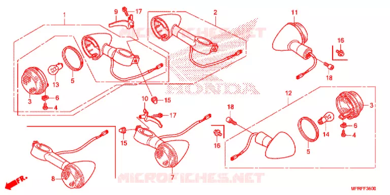 CLIGNOTANT Honda MOTO 1300 VT 2015  VT1300CRAF