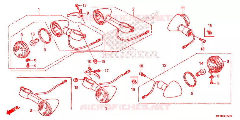 CLIGNOTANT Honda MOTO 1300 VT 2016  VT1300CRAG