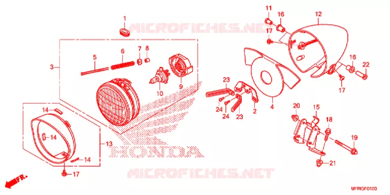 PHARE Honda MOTO 1300 VT 2016  VT1300CRAG