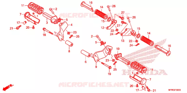 REPOSE PIED (VT1300CR/CRA) Honda MOTO 1300 VT 2016  VT1300CRAG