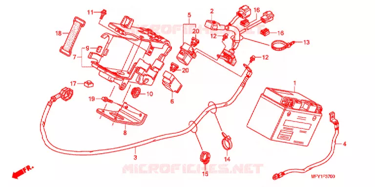 BATTERIE Honda MOTO 1300 VT 2012  VT1300CRB