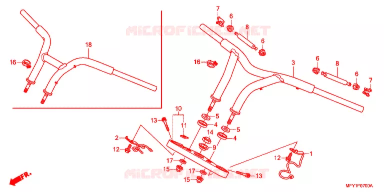 GUIDON - TE DE FOURCHE Honda MOTO 1300 VT 2014  VT1300CRB