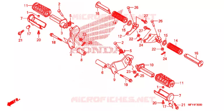 REPOSE PIED (VT1300CR/CRA,VT1300CS/CSA) Honda MOTO 1300 VT 2011  VT1300CRB_A