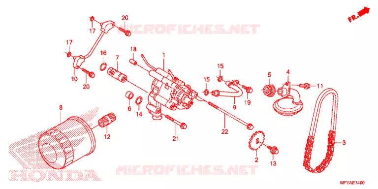 FILTRE A HUILE - POMPE A HUILE Honda MOTO 1300 VT 2012  VT1300CRC