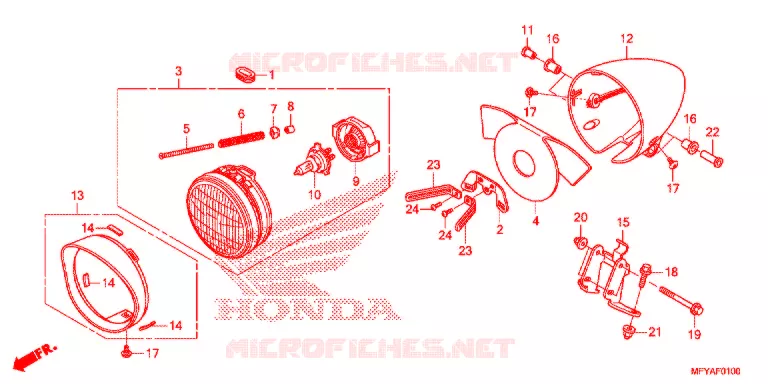 PHARE Honda MOTO 1300 VT 2012  VT1300CRC