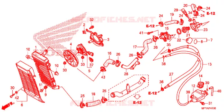 RADIATEUR Honda MOTO 1300 VT 2012  VT1300CRC