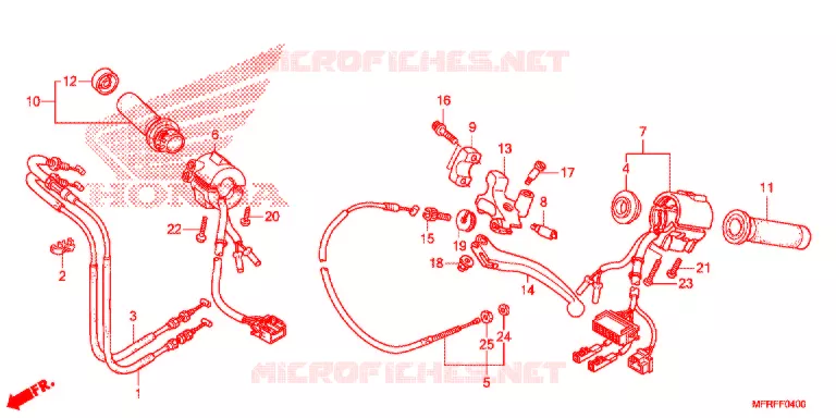 COMMODOS - POIGNEES - CABLES Honda MOTO 1300 VT 2015  VT1300CRF