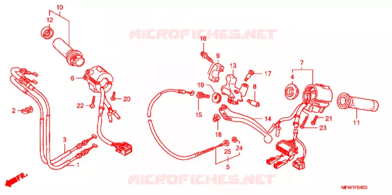 LEVIER DE GUIDON - CABLE - COMMODO Honda MOTO 1300 VT 2010  VT1300CSA