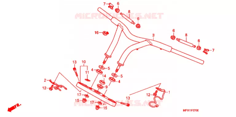GUIDON - TE DE FOURCHE Honda MOTO 1300 VT 2010  VT1300CSAA